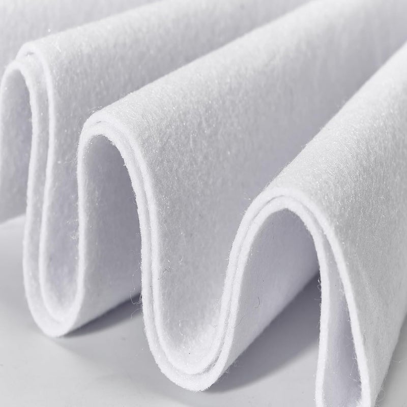 FOLGOS قماش فيelt أبيض ناعم 36"X 72" / سمك 1.6 مم مادة خياطة كبيرة لفافة قماش الحرف اليدوية بالياردة - Image 1
